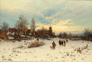 En vintersolnedgang af Friedrich Nicolai Joseph Heydendahl