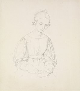 Portræt af kunstnerens hustru, Nina, ca. 1830 (grafit på papir) af Friedrich Overbeck