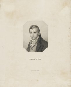 Portræt af den historiske romanforfatter og digter Sir Walter Scott 1771-1832, ca 1825.
