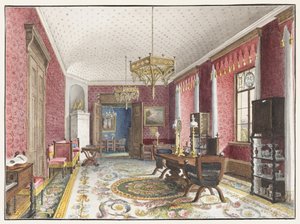 Det røde rum, Schloss Fischbach, ca. 1846