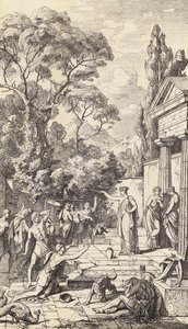 Circe udøver sin magi (gravering) af Friedrich the Elder Preller