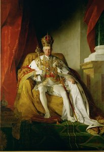 Kejser Franz I i det østrigske kejserdømmes kroningsdragt ... af Friedrich von Amerling