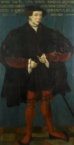 Portræt af Throw of Ropta, Chief Magistrate of East Dongeradeel af Friese School 1542