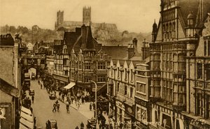 Lincoln High Street, slutningen af det 19.-begyndelsen af det 20. århundrede. af Frith and Co