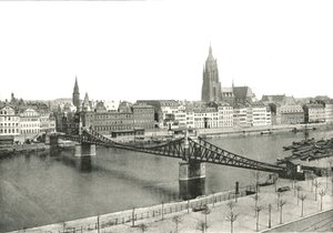 Udsigt fra Sachsenhausen, Frankfurt, Tyskland, 1895.