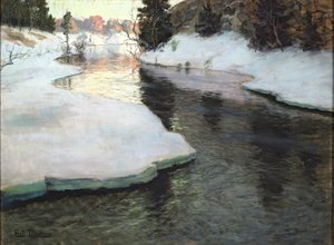 Bjergstrøm. Vinter