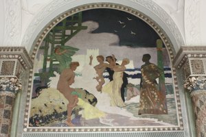 Vægmaleri i skalhallen på Kurhaus Wiesbaden
