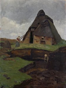 Mire Cottage med barn af Fritz Overbeck