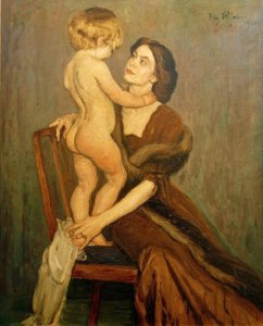Dame med barn af Fritz Rhein