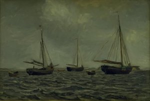 Skibe ved Anker af Fritz Syberg