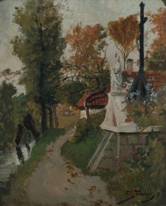 Alter og kors ved landevejen i Normandie, ca. 1900 (maleri)