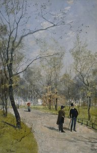 Fra den kongelige have (olie på lærred) af Fritz Thaulow