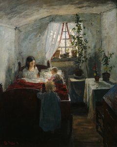 Interiør med børn af Fritz Thaulow