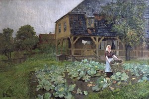 Herregården på Grunerløkka (olie på lærred) af Fritz Thaulow