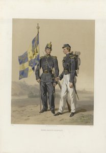 Illustration taget fra bogen svenske og norske hære, og flåderne i deres nuværende uniform af Dardel, Fritz von og udgivet af Bonnier (se, 1863) af Fritz von Dardel