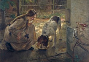 Fodring af hunde af Fritz von Uhde