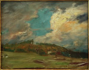 Landskabsstudie (landskab med skyer) af Fritz von Uhde