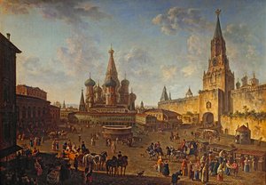 Russisk: "Den Røde Plads i Moskva" Den Røde Plads i Moskva af Fyodor Alekseyev