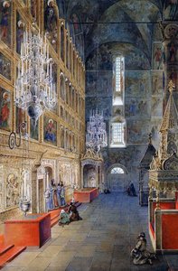 Interiør af Assumption Cathedral i Moskva Kreml, 1819 af Fyodor Alexeyev