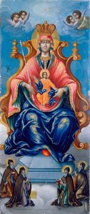 Guds mor Pecherskaya. Maleri af Fjodor Nikonovsky (aktivt sidst i 1700-tallet), tempera på træ af Fyodor Nikonovsky