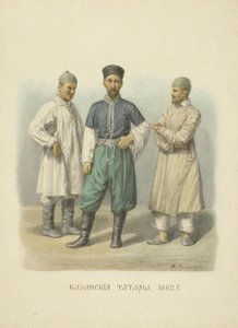 Kazan-tatarer, illustration fra serien Clothing of the Russian State, 1869