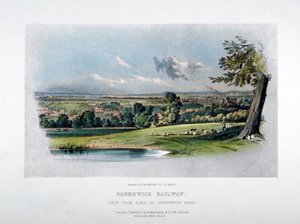 Udsigt over London og Greenwich Railway fra bagsiden af Greenwich Road, 1836 af GF Bragg