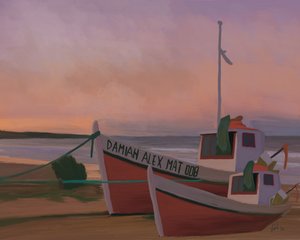 Fiskebåde ved solnedgang af GIovanna Gil Alves