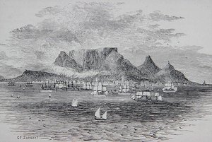 Cape Town set fra Table Bay, Sydafrika, fra 