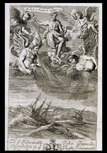 Jupiter kaster en storm på havet, illustration fra bog 1, del 6, kapitel 16 af 