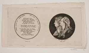 Medaillon med portrætter af Ludvig XVI, hans dronning og søn af G. N. Angelo