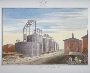 Udsigt over gasværker i Pocock Street, Southwark, London, 1826 af G Yates