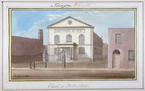 Udsigt over kapellet i Penton Street, Southwark, London, 1825 af G Yates