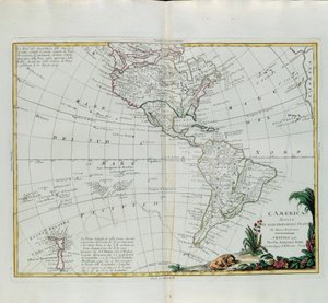 Amerika opdelt i dets hovedstater, gravering af G. Zuliani taget fra Tome I of the Newest Atlas udgivet i Venedig i 1776 af Antonio Zatta, Private Collection af G. Zuliani