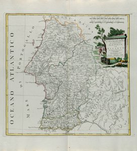 Extremadura af Portugal Alentejo eller Algarve, gravering af G. Zuliani taget fra Tome I af det nyeste atlas udgivet i Venedig i 1776 af Antonio Zatta, privat samling af G. Zuliani
