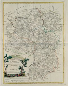 Styring af Berri, Nivernois, Marche, Bourbon og Auvergne, gravering af G. Zuliani hentet fra Tome I af det nyeste atlas udgivet i Venedig i 1776 af Antonio Zatta, privat samling af G. Zuliani