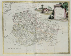 Styring af Fransk Flandern, Artois, Picardie og Boulonois, gravering af G. Zuliani hentet fra Tome I af det nyeste atlas udgivet i Venedig i 1776 af Antonio Zatta, privat samling