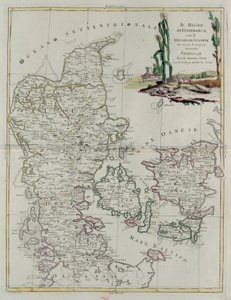 Kongeriget Danmark med hertugdømmet Slesvik, gravering af G. Zuliani hentet fra Tome III i "Nyeste Atlas" udgivet i Venedig i 1781 af Antonio Zatta, Privat Samling af G. Zuliani
