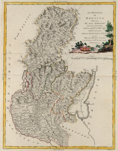 Landområde i staten Veneto: Brescia, gravering af G. Zuliani taget fra Tome II af "Newest Atlas" udgivet i Venedig i 1783 af Antonio Zatta, Privat Samling af G. Zuliani