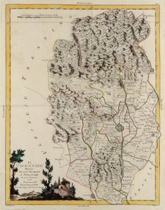 Landområde i staten Veneto: område af Vicenza opdelt i dets bispedømmer og magistrater, gravering af G. Zuliani taget fra Tome II af "Nyeste Atlas", udgivet i Venedig i 1782 af Antonio Zatta, Privat Samling af G. Zuliani