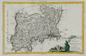Province of Middlesex, gravering af G. Zuliani taget fra Tome I af "Newest Atlas" udgivet i Venedig i 1779 af Antonio Zatta, Privat Samling af G. Zuliani
