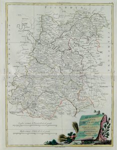 The Governances of the Ile de France og Orleans, gravering af G. Zuliani hentet fra Tome I of the Newest Atlas udgivet i Venedig i 1776 af Antonio Zatta, Privat Samling af G. Zuliani