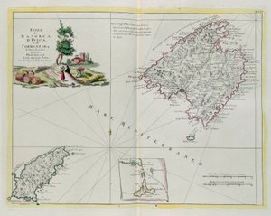 Øerne Mallorca, Ivica og Formentera, gravering af G. Zuliani hentet fra Tome I af "Newest Atlas" udgivet i Venedig i 1778 af Antonio Zatta, Privat Samling