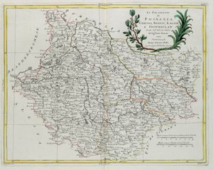 Pfalzerne i Posnania, Gniesno, Brzesc, Kalisz og Inovroclav, indgraveret af G. Zuliani, hentet fra bind III af "Newest Atlas" udgivet i Venedig i 1781 af Antonio Zatta, Privat Samling af G. Zuliani