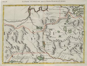 Den vestlige del af New France eller Canada, gravering af G. Zuliani taget fra Tome I af "Newest Atlas" udgivet i Venedig i 1778 af Antonio Zatta, Privat Samling af G. Zuliani