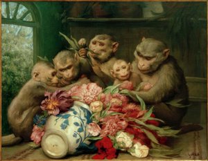 Botaniker (abe med blomstervase)