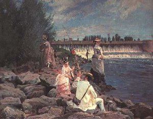 Fiskeri på Seinen af Gabriel Guay