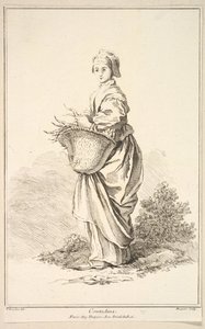Contadina, fra Samling af forskellige udenlandske figurer Opfundet af F. Boucher P...., 1700-tallet. af Gabriel Huquier