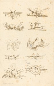 Designs til halestykker: pl. 7 af Gabriel Huquier after Claude Gillot