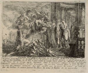 Allegori om Dauphinens rekonvalescens af Gabriel Jacques de Saint Aubin