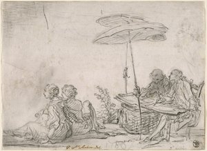 Udendørs tegnere af Gabriel Jacques de Saint Aubin